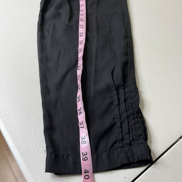 Sundance Pants Womens 12 Black Tencel Elastic Waist Zip Pockets Tapered 28” - Picture 9 of 10